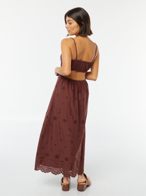 Halflange jurk met opengewerkt detail aan weerszijden - Kiabi