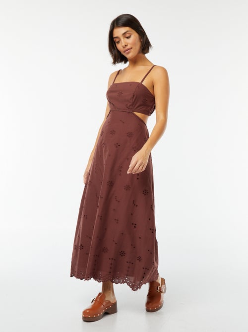 Halflange jurk met opengewerkt detail aan weerszijden - Kiabi