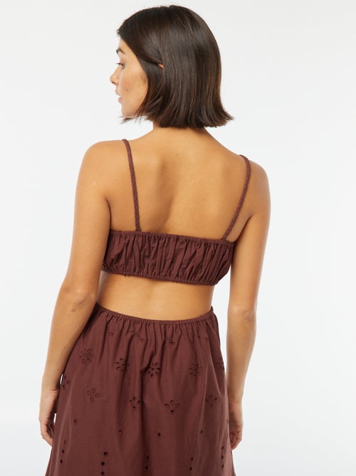 Halflange jurk met opengewerkt detail aan weerszijden - Kiabi