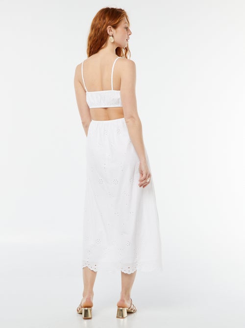 Halflange jurk met opengewerkt detail aan weerszijden - Kiabi