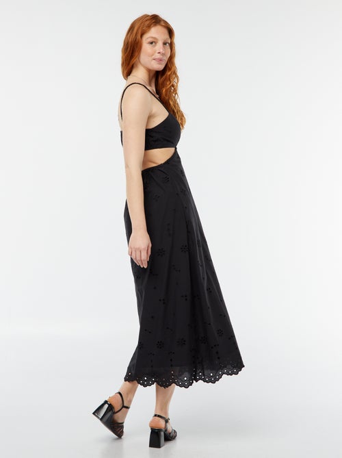 Halflange jurk met opengewerkt detail aan weerszijden - Kiabi