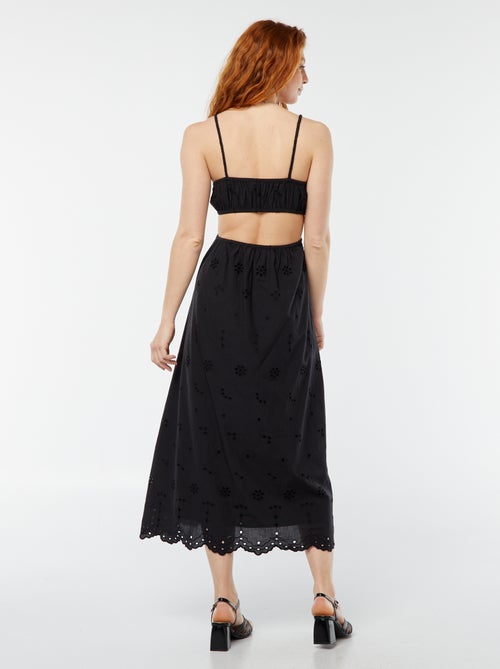 Halflange jurk met opengewerkt detail aan weerszijden - Kiabi