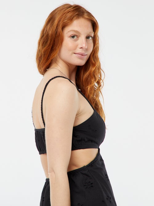 Halflange jurk met opengewerkt detail aan weerszijden - Kiabi