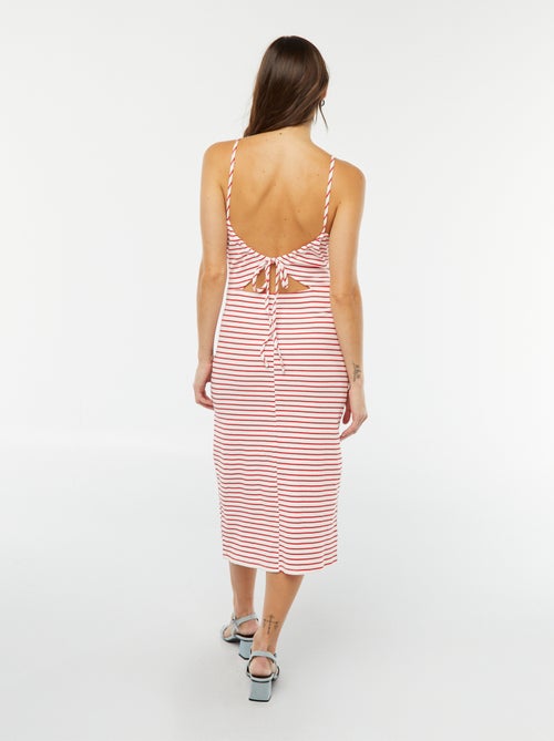 Halflange jurk met smalle schouderbandjes - Kiabi