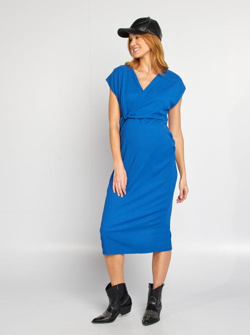 Halflange jurk van gekreukte stof - Kiabi