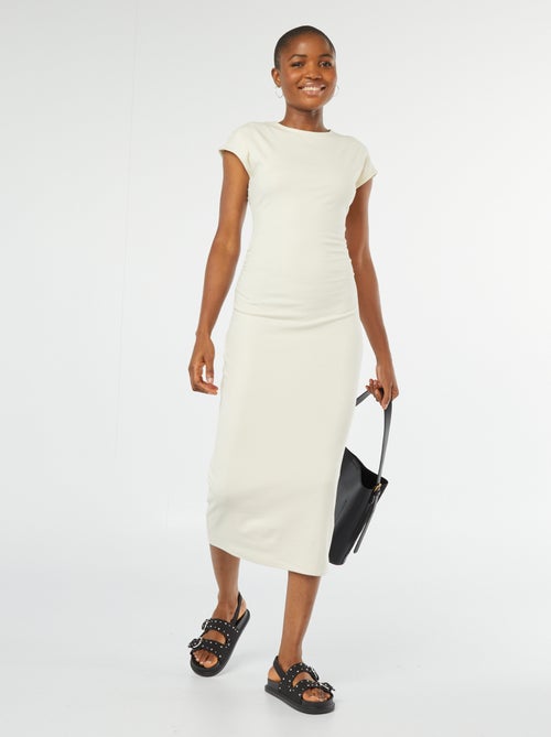 Halflange jurk van stretchstof - Kiabi