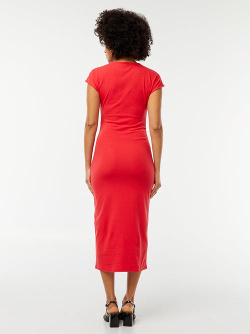 Halflange jurk van stretchstof - Kiabi