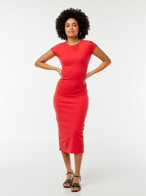 Halflange jurk van stretchstof - Kiabi