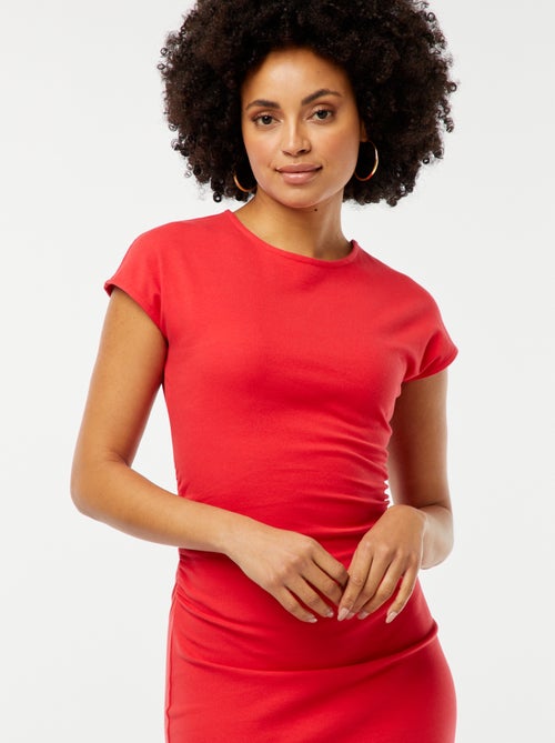 Halflange jurk van stretchstof - Kiabi