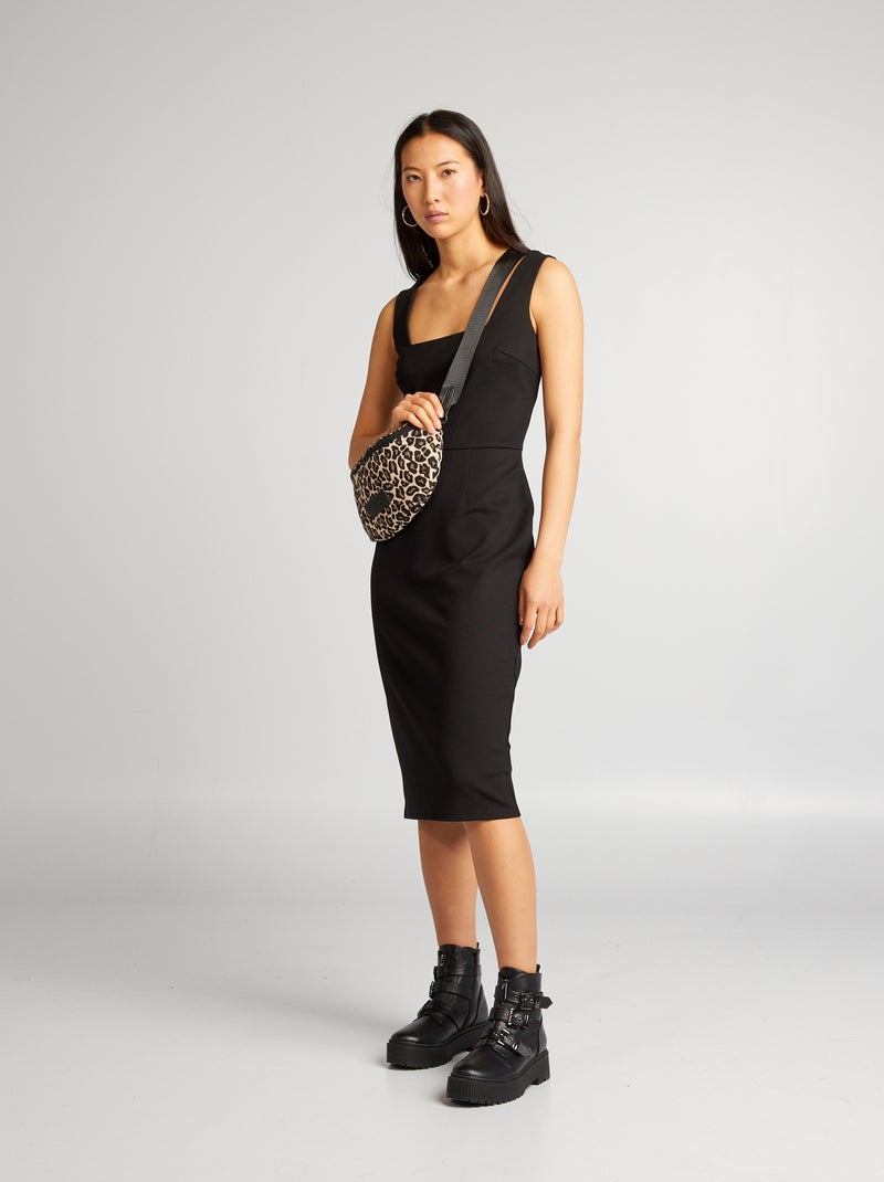 Halflange jurk zwart - Kiabi