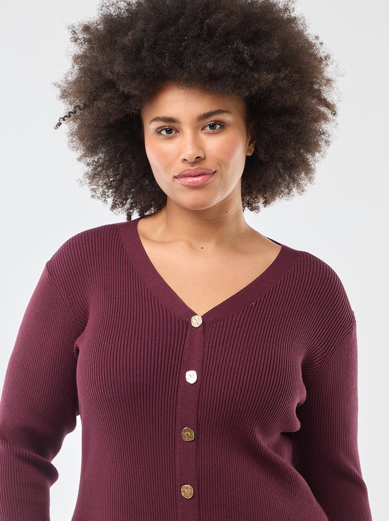 Halflange jurk/vestje van zware ribstof Rood - Kiabi