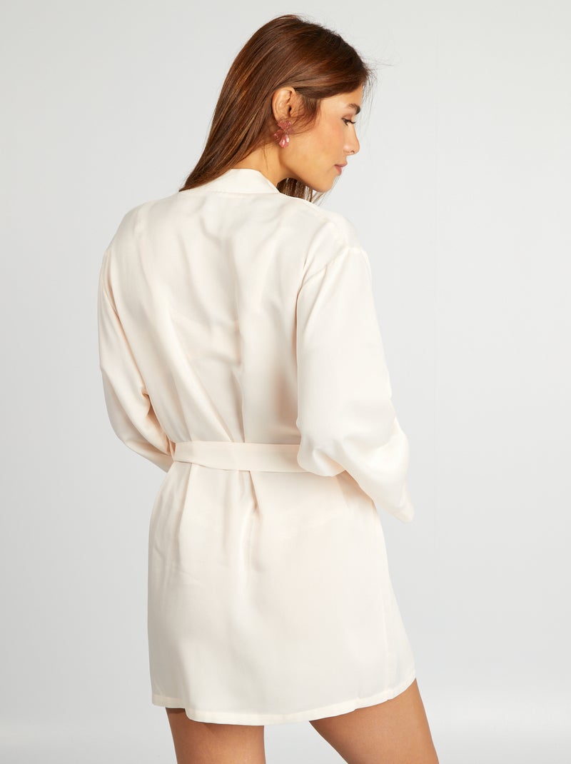 Halflange kimono met satijnglans ROSE - Kiabi