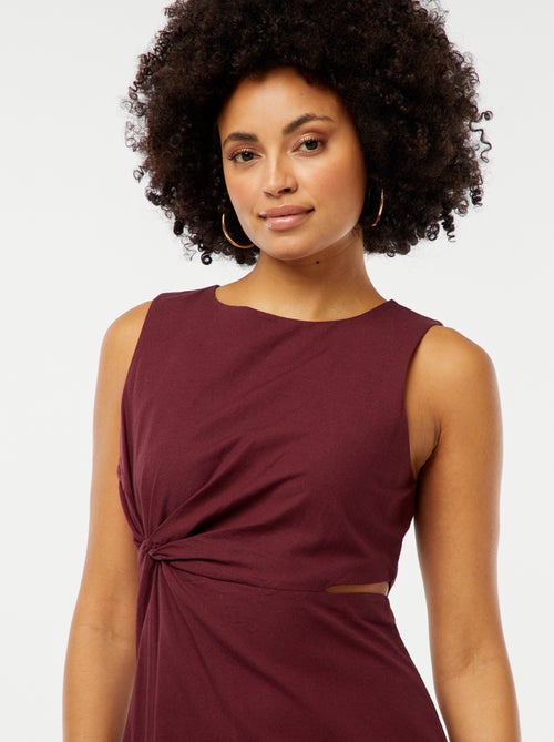 Halflange, mouwloze jurk met opening opzij - Kiabi