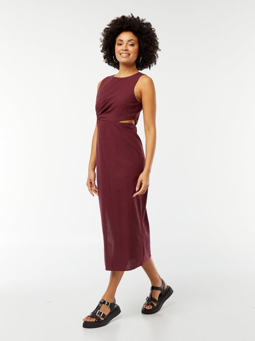 Halflange, mouwloze jurk met opening opzij - Kiabi