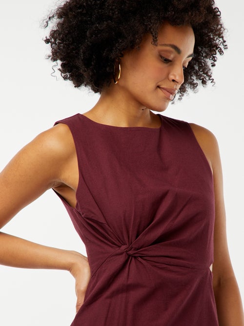 Halflange, mouwloze jurk met opening opzij - Kiabi