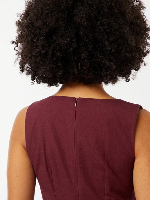 Halflange, mouwloze jurk met opening opzij - Kiabi