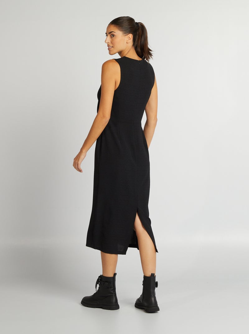 Halflange, mouwloze jurk zwart - Kiabi
