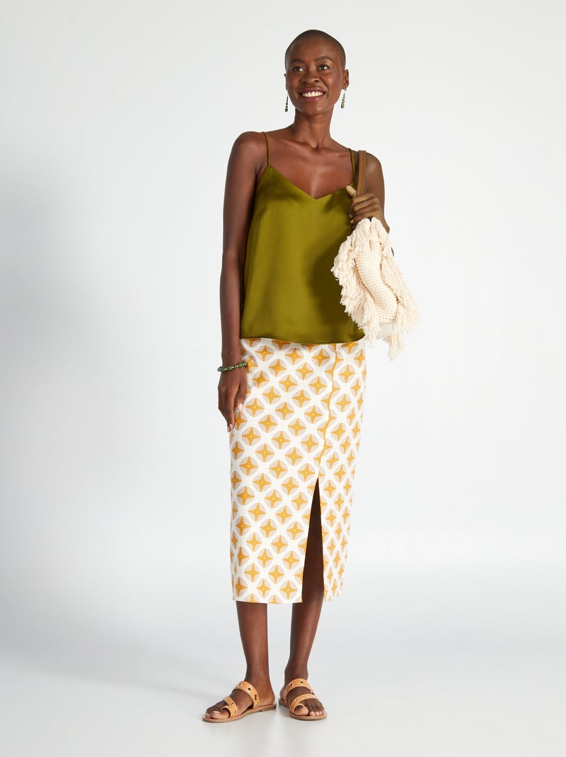 Halflange, rechte rok WIT - Kiabi