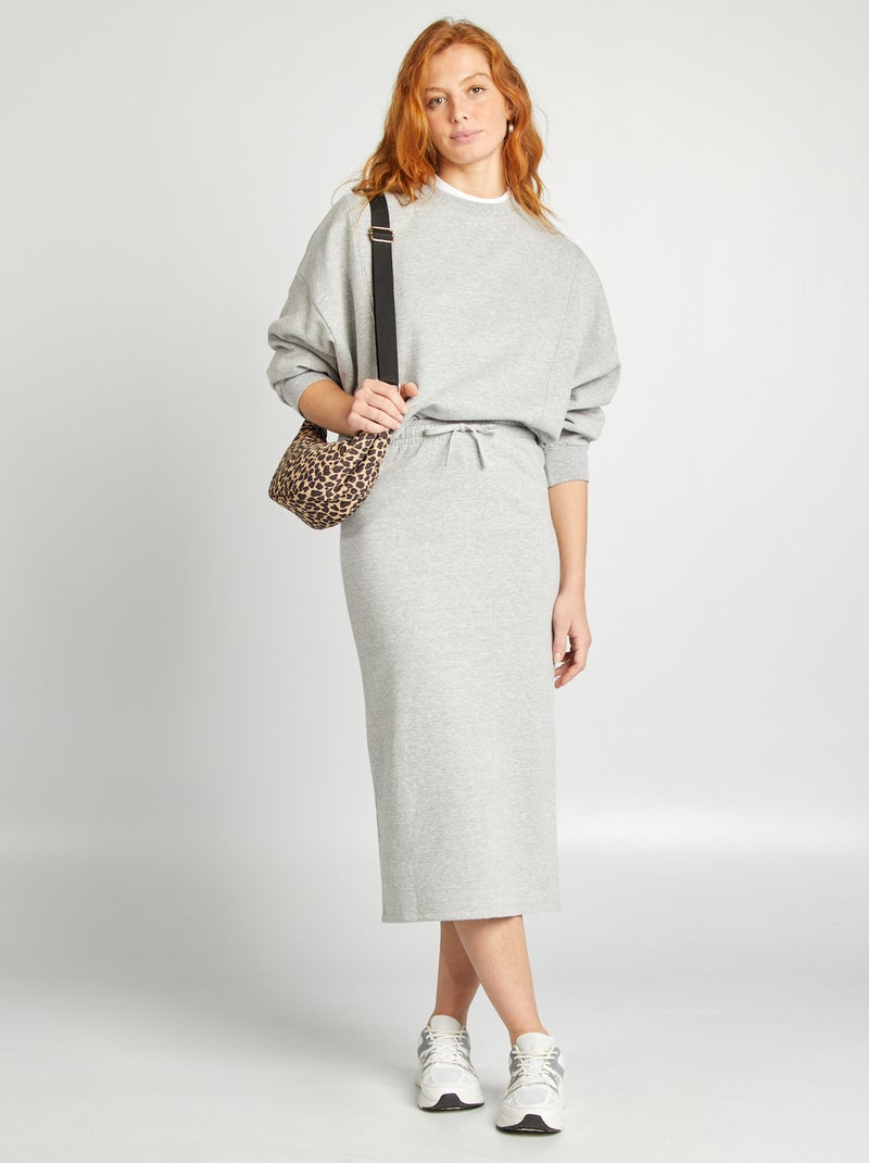 Halflange rok in joggingmodel GRIJS - Kiabi