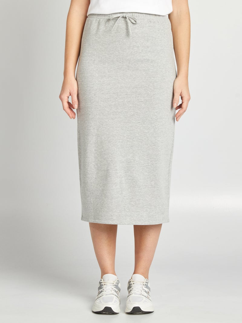 Halflange rok in joggingmodel GRIJS - Kiabi