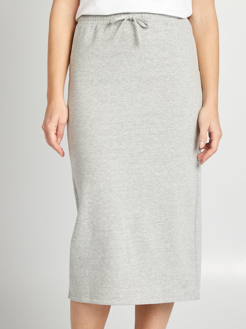 Halflange rok in joggingmodel GRIJS - Kiabi