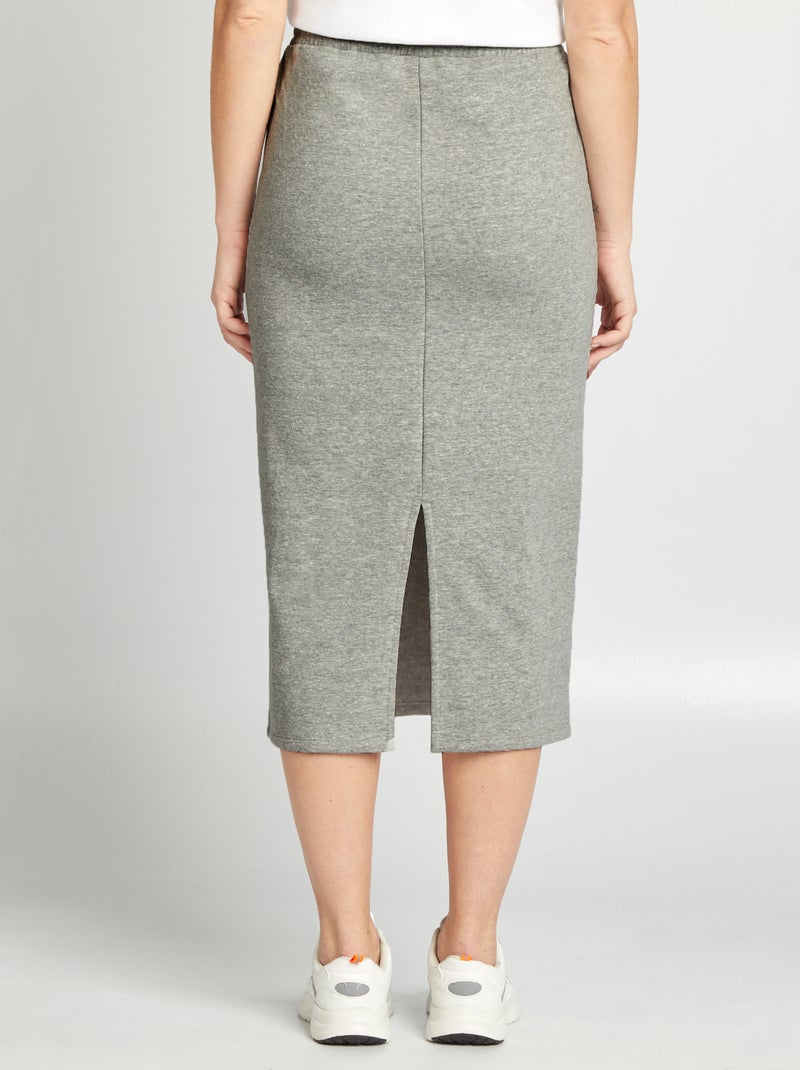 Halflange rok in joggingmodel zwart - Kiabi