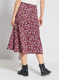 Damesmode maat 34-48 - Halflange rok met bloemenprint - Kiabi