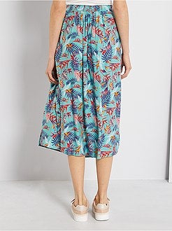 Damesmode maat 34-48 - Halflange rok met print - Kiabi