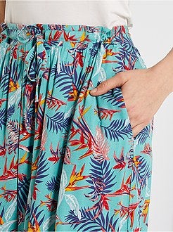 Damesmode maat 34-48 - Halflange rok met print - Kiabi