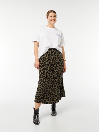 Halflange rok van crepon