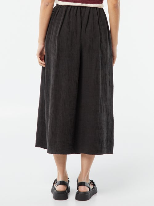 Halflange rok van lichte, losgeweven katoen - Kiabi