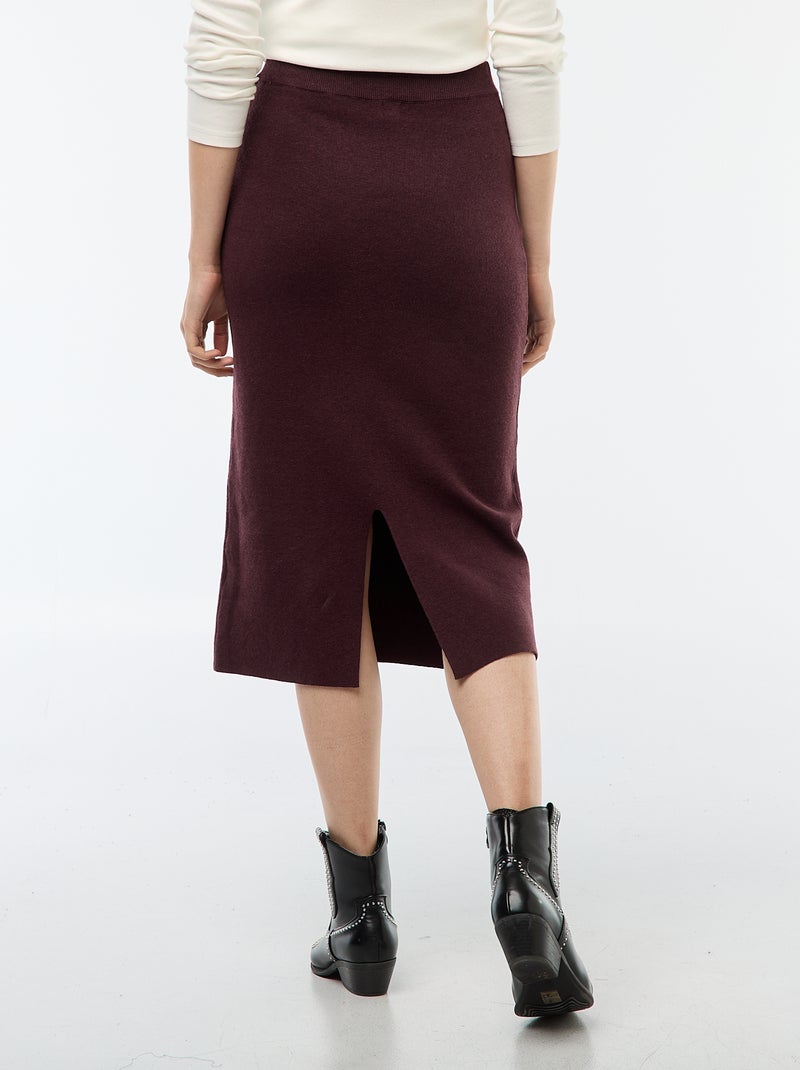 Halflange rok van ottoman-stof Paars - Kiabi