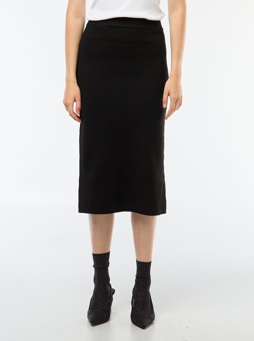 Halflange rok van ottoman-stof - Kiabi