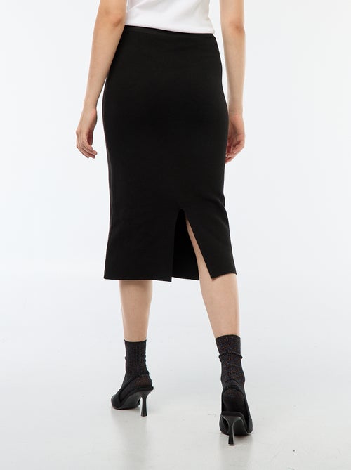 Halflange rok van ottoman-stof - Kiabi