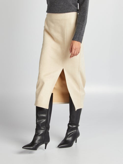 Halflange rok van suèdine - Kiabi