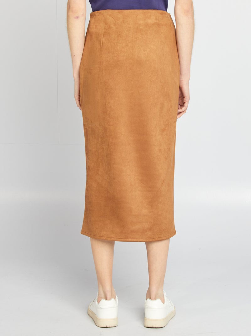 Halflange rok van suèdine BRUIN - Kiabi