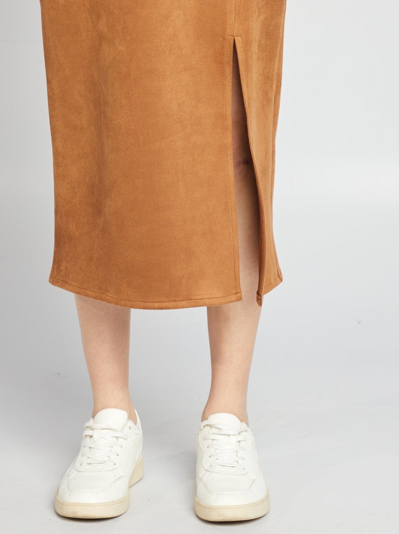 Halflange rok van suèdine BRUIN - Kiabi