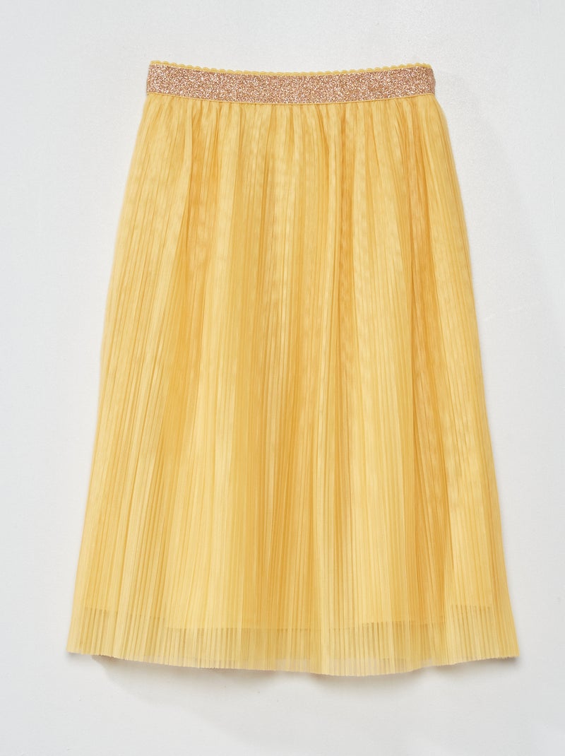 Halflange rok van tule geel - Kiabi