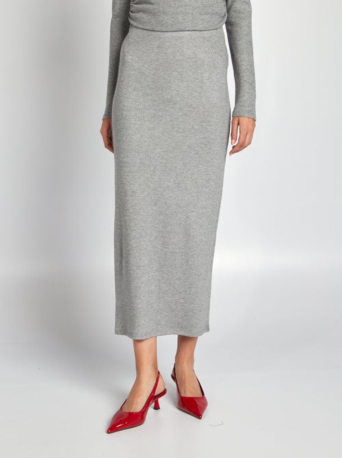 Halflange rok van zacht tricot - Kiabi