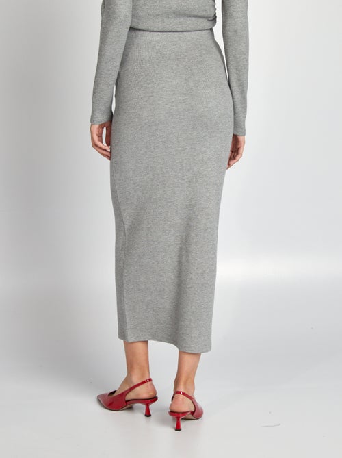 Halflange rok van zacht tricot - Kiabi