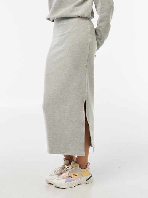Halflange rok van zacht tricot - Kiabi