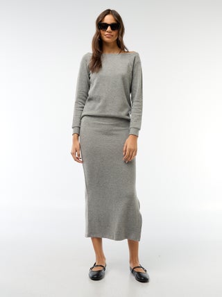 Halflange rok van zacht tricot