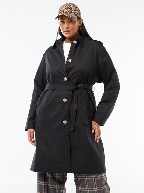 Halflange trenchcoat met overhemdkraag - Kiabi