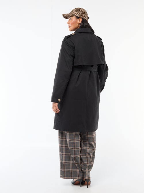 Halflange trenchcoat met overhemdkraag - Kiabi