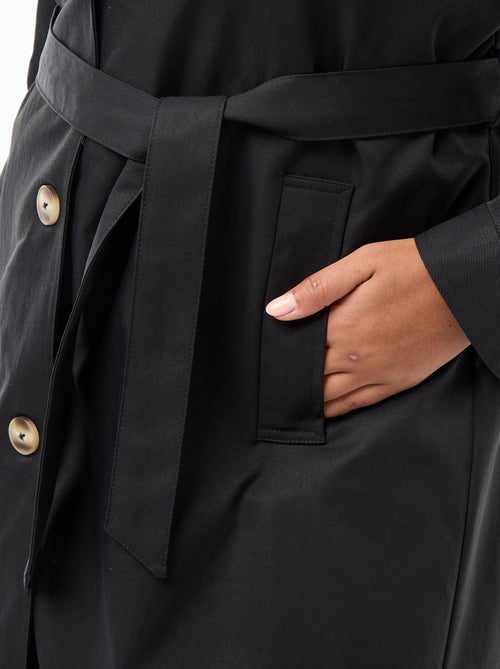 Halflange trenchcoat met overhemdkraag - Kiabi