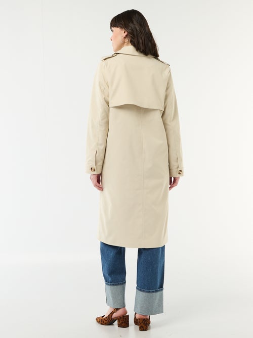 Halflange trenchcoat met puntkraag - Kiabi