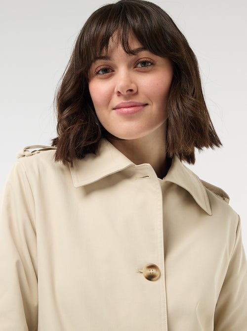 Halflange trenchcoat met puntkraag - Kiabi