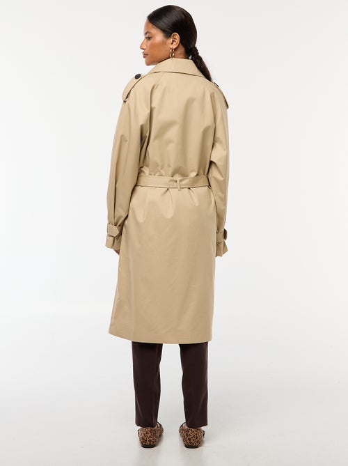 Halflange trenchcoat van dunne stof - Kiabi