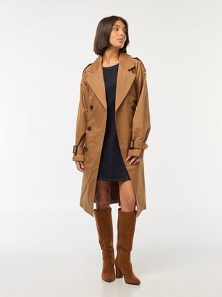 Halflange trenchcoat van dunne stof