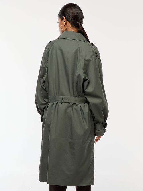 Halflange trenchcoat van dunne stof - Kiabi